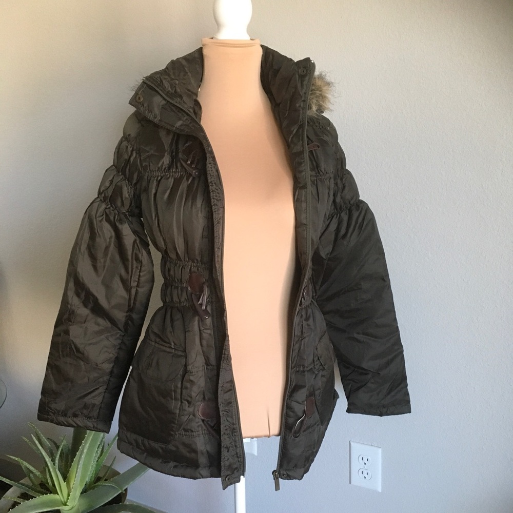 Faux fur lined hoodie coat